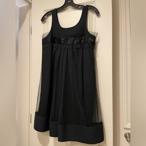 Vera Wang Black A-line Mini Dress Wool Silk